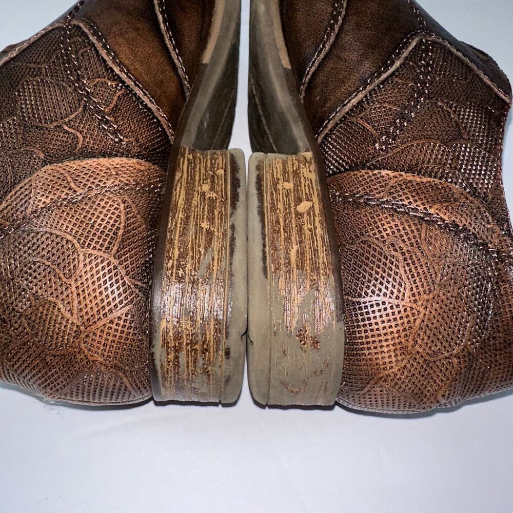 Earth Blythe Shoes Womens 7.5W Wide Brown Leather Comfort Cap Toe Oxford Slip On - Picture 8 of 12